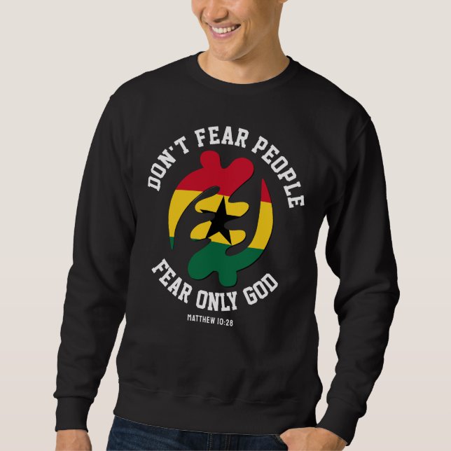 Sweatshirt Gye Nyame Adinkra CRAINTE SEULEMENT DIEU Christian (Devant)