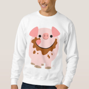 Sweatshirt Habillement d'hommes de porc de bande dessinée de