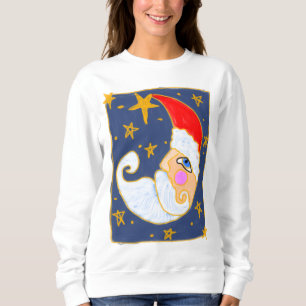 Sweatshirt Half Moon Santa Claus Art Abstrait