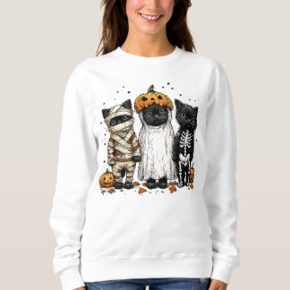 Sweatshirt Halloween 3 chats noirs drôle éffrayant