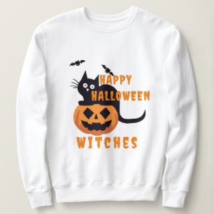 Sweatshirt Halloween Chat Noir Vintage Rétro