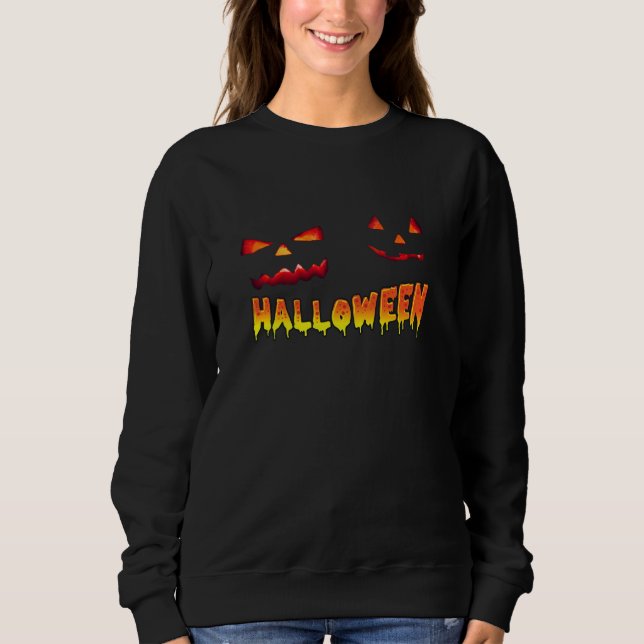 SWEATSHIRT HALLOWEEN CITROUILLES RIRE DANS L'ARRIÈRE (Devant)