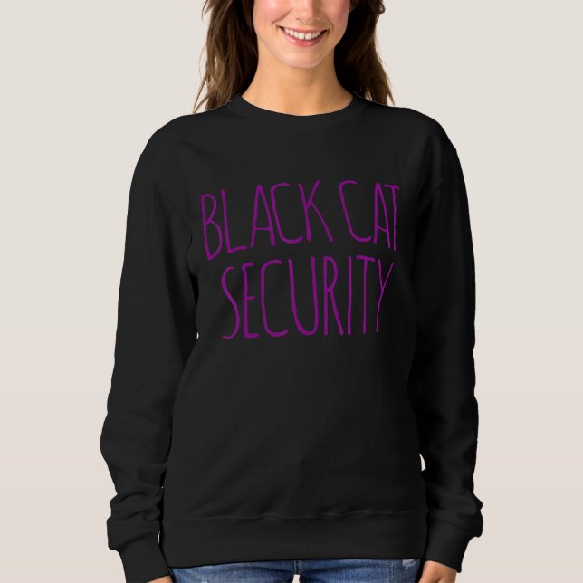 SWEATSHIRT HALLOWEEN COSTUME BLACK CAT SECURITY DECORATIONS M (Devant)