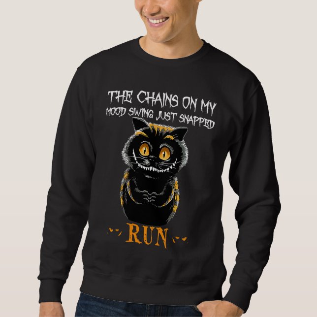 Sweatshirt Halloween, Creepy Cat Smiling, Cat (Devant)