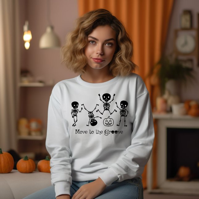 Sweatshirt Halloween Dansant Skeleton Se Déplace Au Groove Fu (Créateur téléchargé)