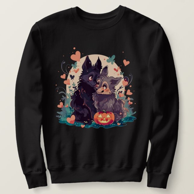 Sweatshirt Halloween de l'amour du chiot (Design devant)