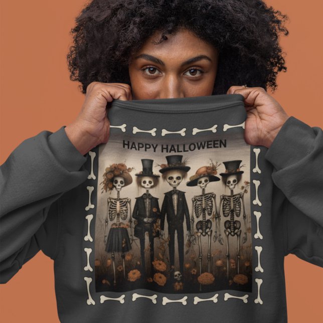 Sweatshirt Halloween déplaisant de la famille de squelettes (Créateur téléchargé)