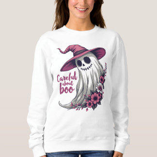 Sweatshirt Halloween floral fantôme