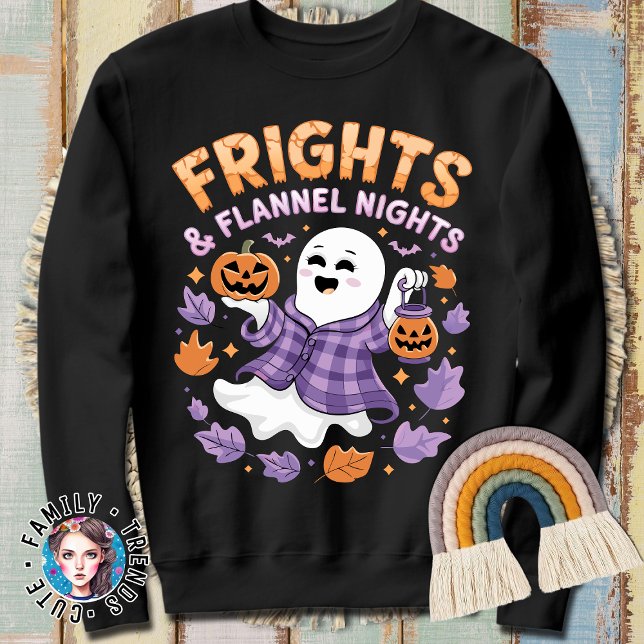 Sweatshirt Halloween Frights et Flannel Nights mignon Ghost (Créateur téléchargé)