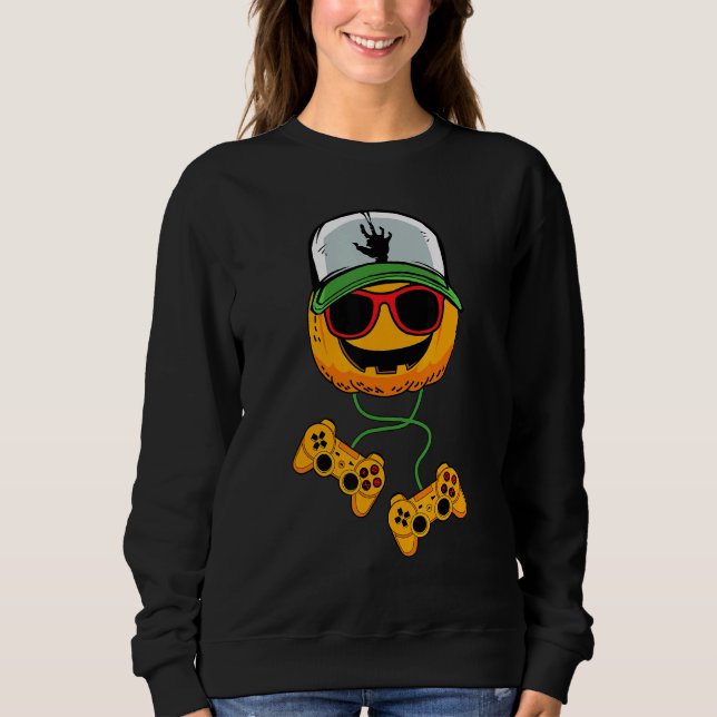 Sweatshirt Halloween Gamer Jack-o'-lantern Gaming Boys Kids M (Devant)