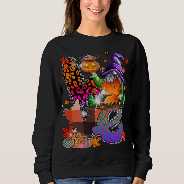 Sweatshirt Halloween Gnomes mignon Automne Citrouille Automne (Devant)