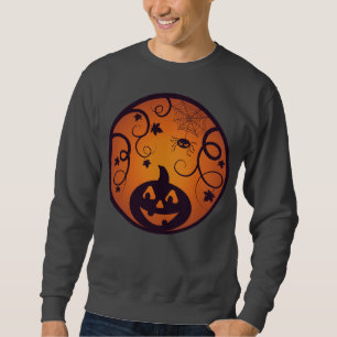 Sweatshirt Halloween Jack-o'-lantern citrouille visage et ara