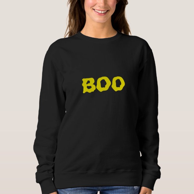 Sweatshirt Halloween jaune et noir éffrayant (Devant)