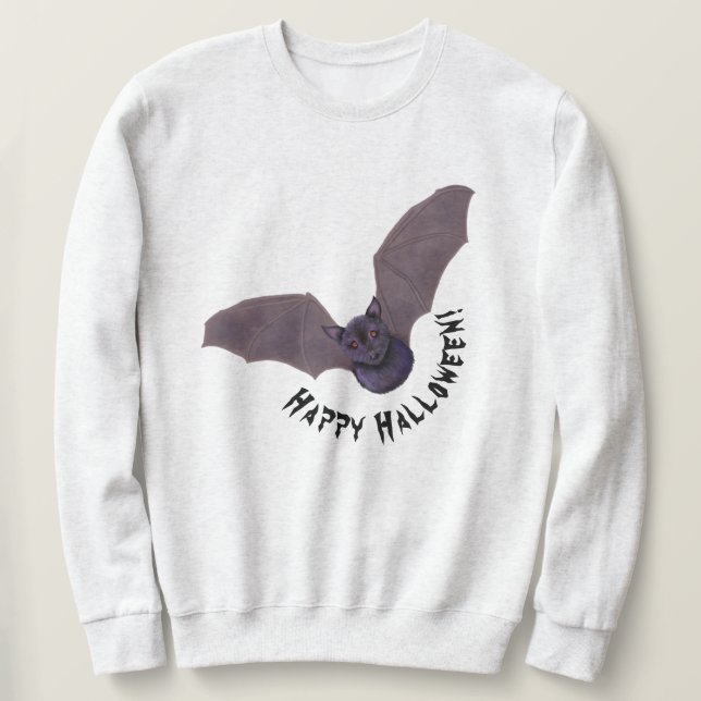 Sweatshirt Halloween KiniArt Bat (Design devant)