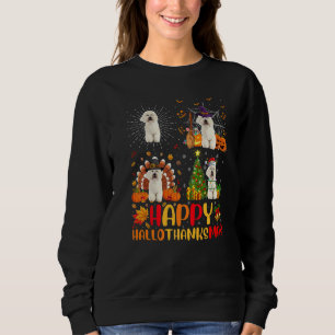 Sweatshirt Halloween Noël Bichon Frise Chien Hallothanksm