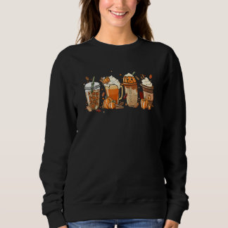Sweatshirt Halloween Pumpkin Latte Drink Cup Pumpkin Spice