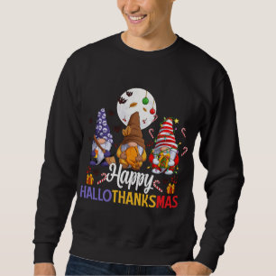 Sweatshirt Halloween Thanksgiving Noël Happy HalloThanks