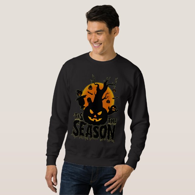 Sweatshirt Halloween 'Tis Season Citrouille (Devant entier)