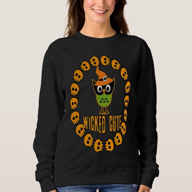 Sweatshirt Halloween Wicked Cute Owl (Devant)