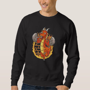 Sweatshirt Haltère de gym feu muscle musculation fitness Drag
