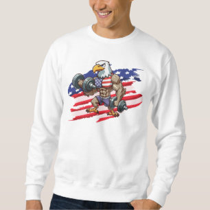 Sweatshirt haltérophilie patriotique américaine aigle chauve