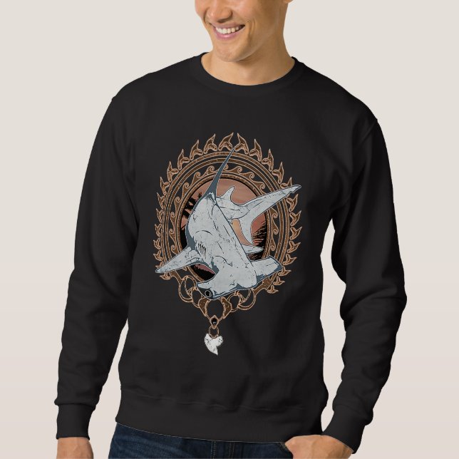 Sweatshirt Hammerhead Shark Polynesian Tribal (Devant)
