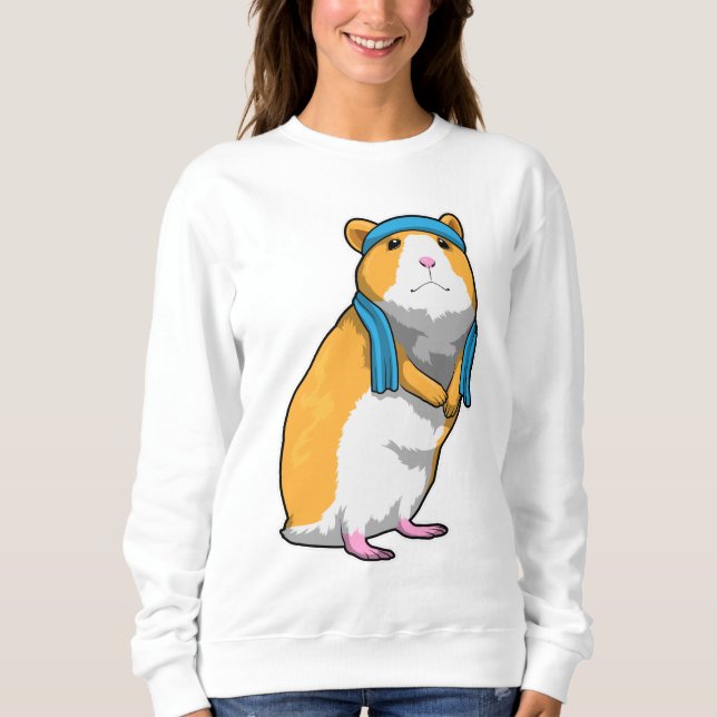 Sweatshirt Hamster à Fitness avec serviette (Devant)