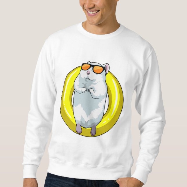 Sweatshirt Hamster à la natation avec anneau de natation (Devant)