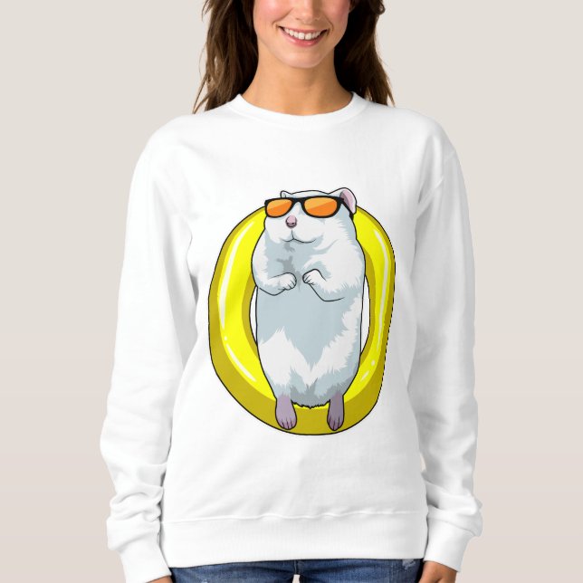Sweatshirt Hamster à la natation avec anneau de natation (Devant)