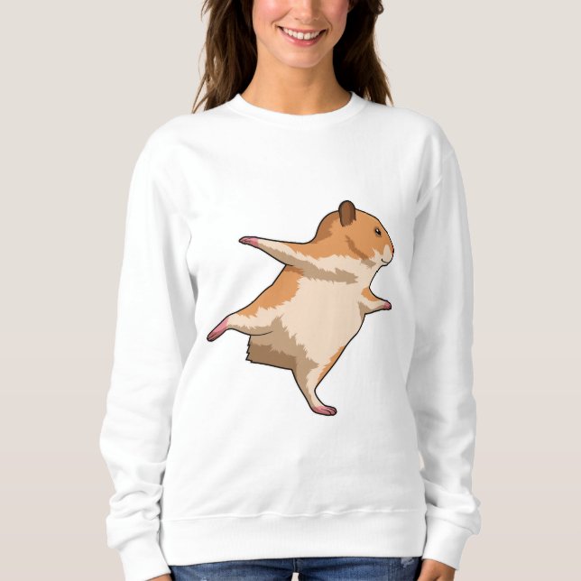 Sweatshirt Hamster au Yoga Stretching Legs (Devant)