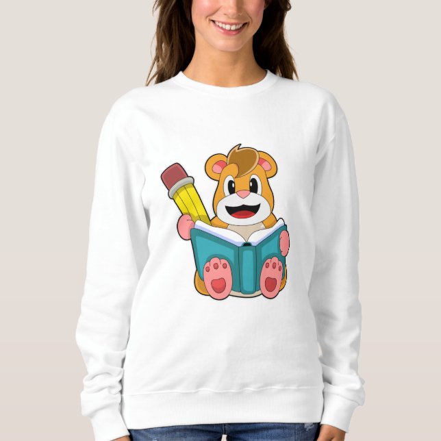 Sweatshirt Hamster avec livre et stylet (Devant)