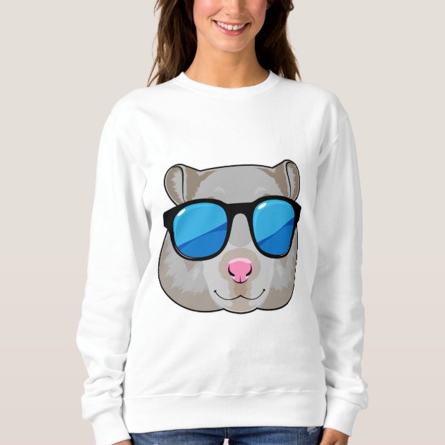 Sweatshirt Hamster avec lunettes de soleil (Devant)