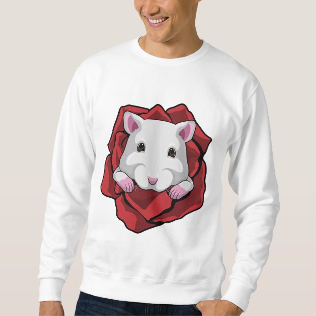 Sweatshirt Hamster avec Rose (Devant)
