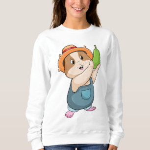 Sweatshirt Hamster en fermier avec des courgettes