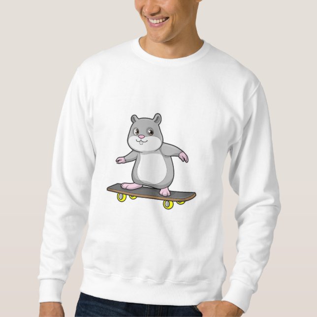 Sweatshirt Hamster en patinage avec skateboard (Devant)