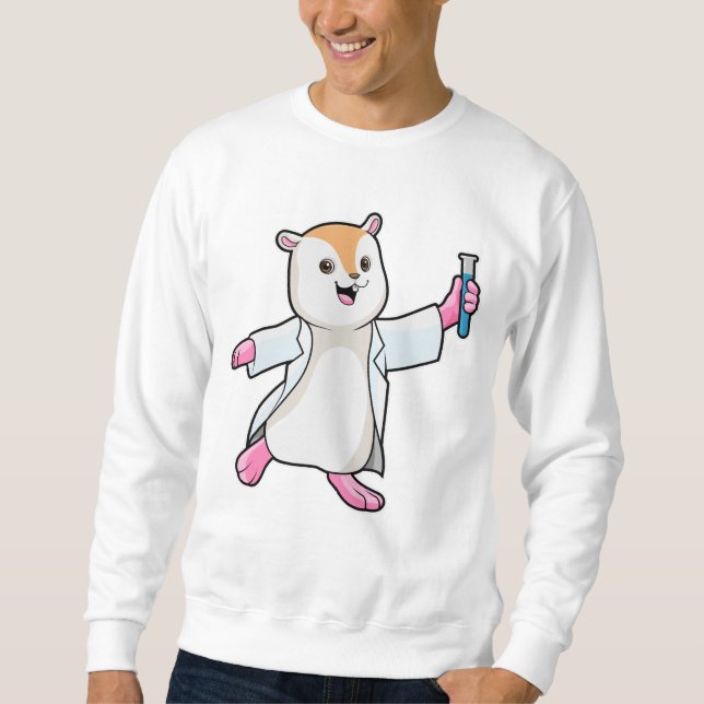 Sweatshirt Hamster en tant que scientifique avec tube d'essai (Devant)
