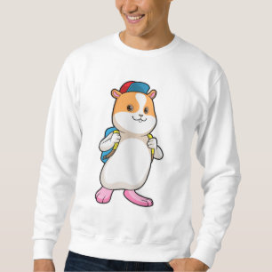 Sweatshirt Hamster en tant qu'étudiant avec sac à dos et Casq