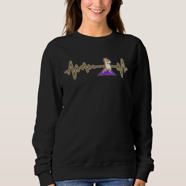 Sweatshirt Hamster Yoga Poses Sport Gymnastics Ohm Heartbeat  (Devant)