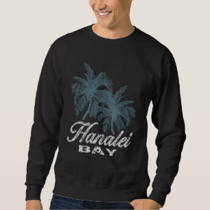 Sweatshirt Hanalei Bay Hawaii deux grandes palmes
