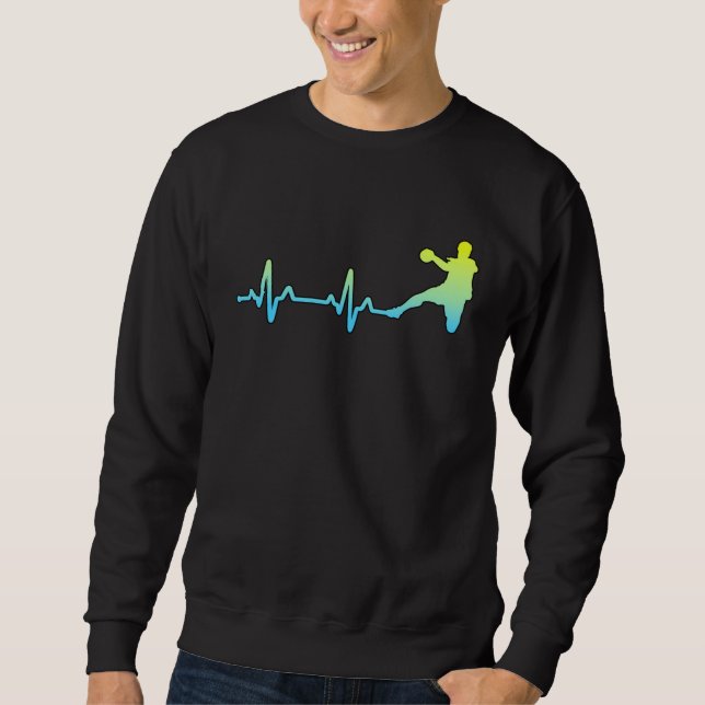 Sweatshirt Handball Player Fans Coach Heartbeat (Devant)