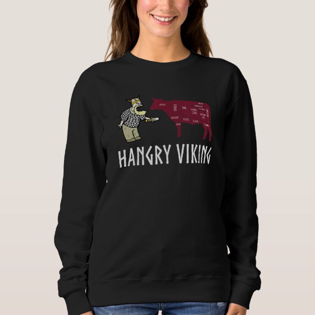 Sweatshirt Hangry Viking Hungry Scandinavian Norse Beef (Devant)