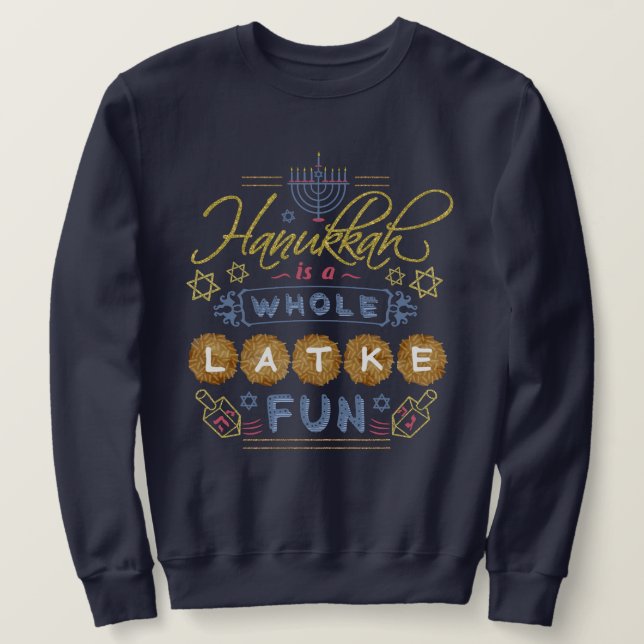 Sweatshirt Hanoukka est des vacances laides drôles (Design devant)