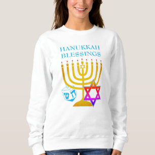 Sweatshirt Hanoukka moderne Menorah Dreidel