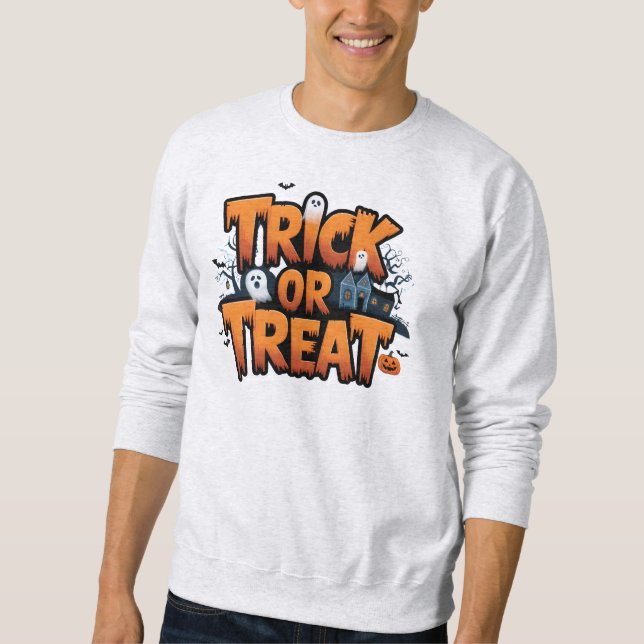 Sweatshirt Hantée nuit d'Halloween avec fantômes (Devant)