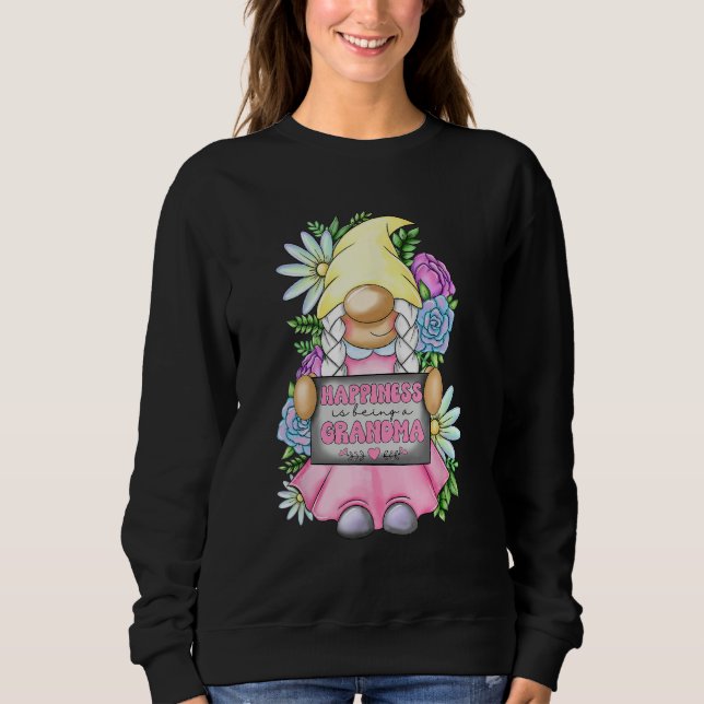 Sweatshirt Happiness Is Being A Grandma Gnome Cute Girl Mothe (Devant)