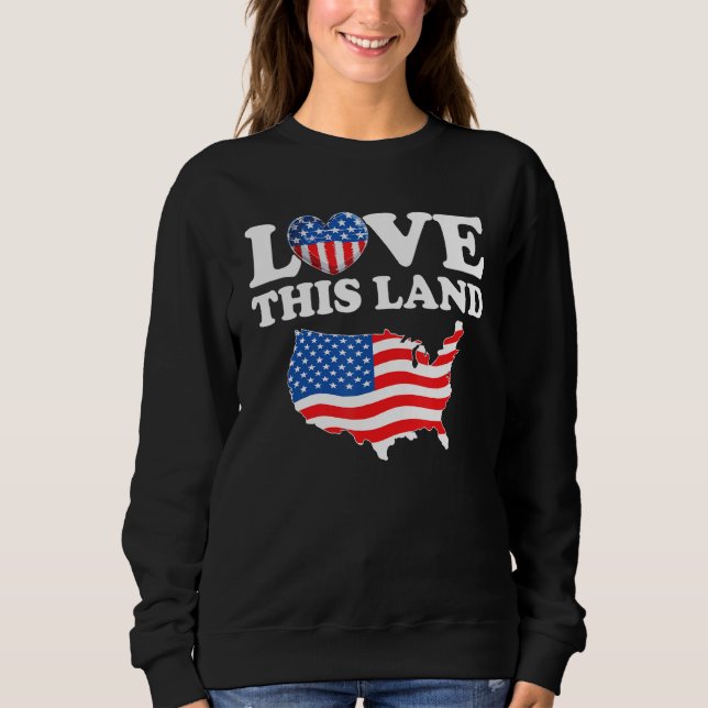 Sweatshirt Happy 4th Of July US Flag Patriotic American Map (Devant)