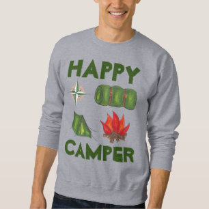 Sweatshirt Happy Camper Camper Enthousiaste Tente Compass