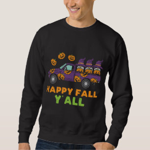 Sweatshirt Happy Fall Y'all Gnome Leopard Citrouille Automne 