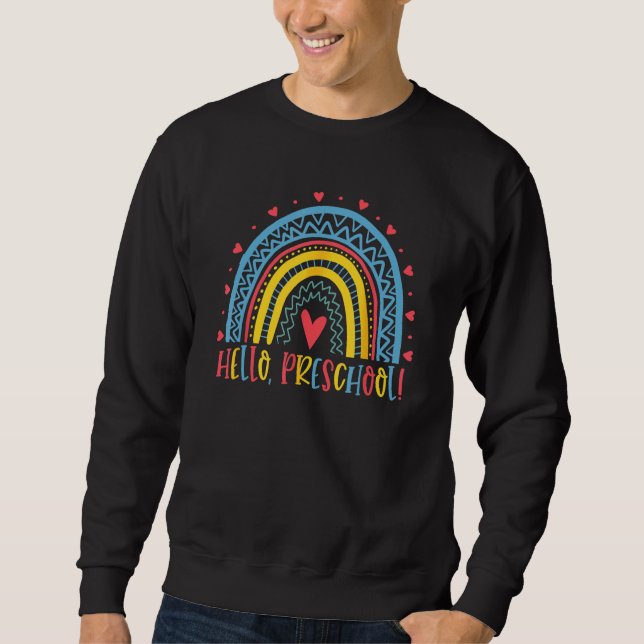 Sweatshirt Happy First Day Of School Hello Preschool Teacher (Devant)