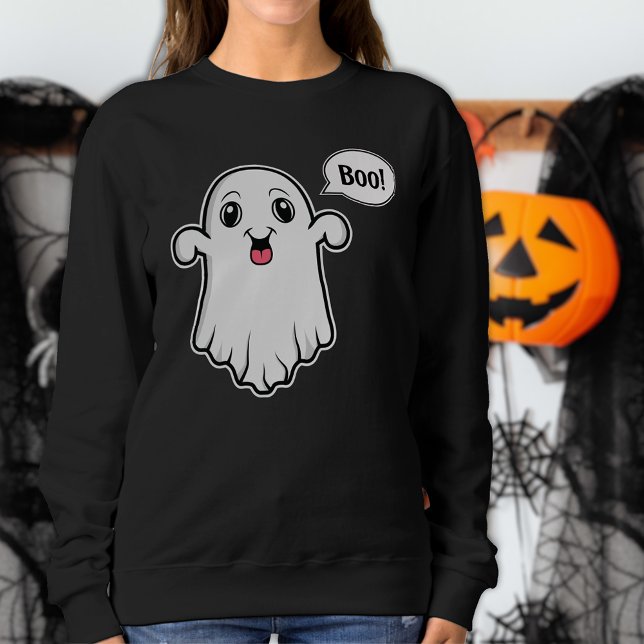 Sweatshirt Happy Ghost dit Boo Halloween Éffrayant (Cute ghost design for the Halloween season.)